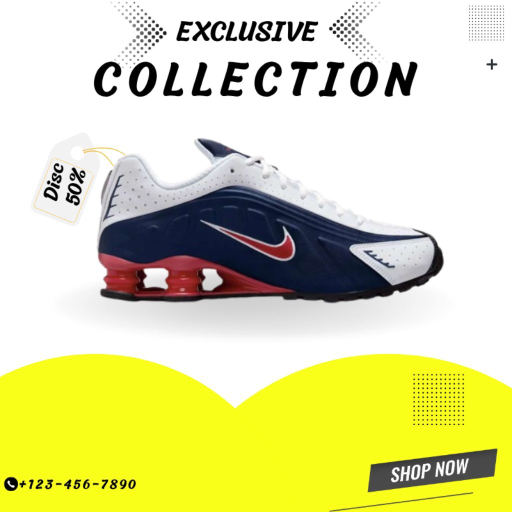 SEPATU NIKE AIR SHOX R4 PRIA COWO RED