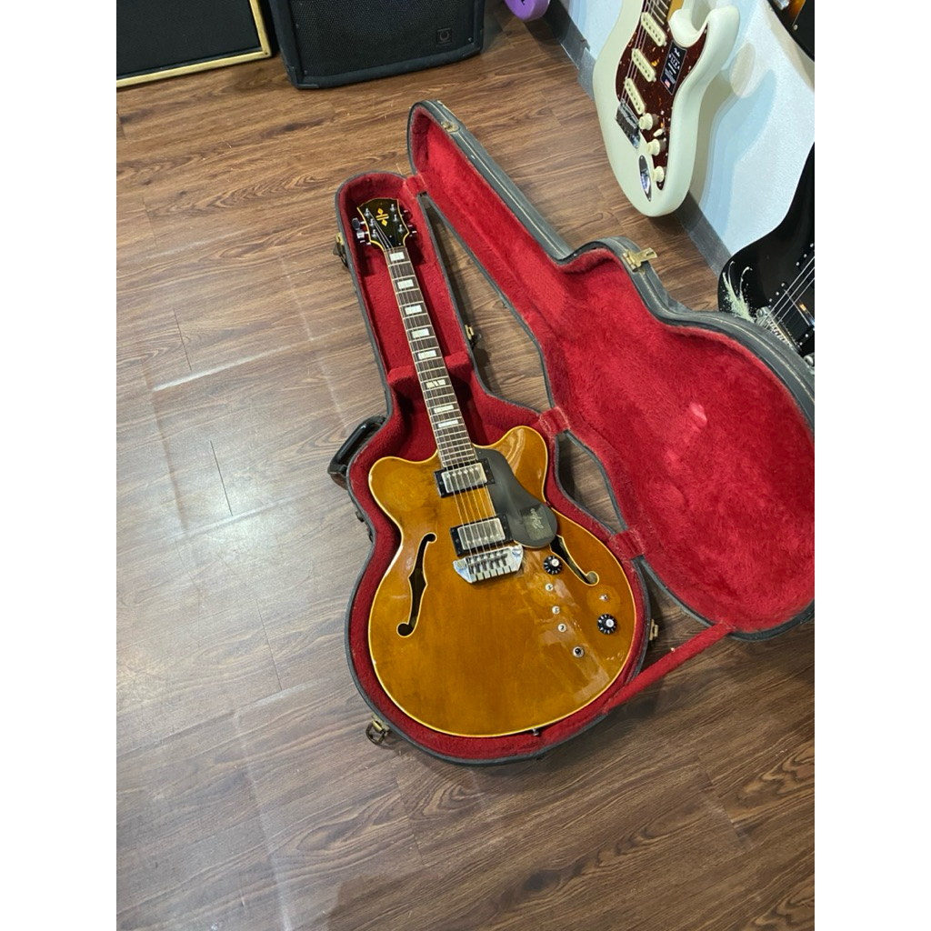 Gitar Semi Hollowbody Hofner T4ST Walnut Th 1980s Made in Germany