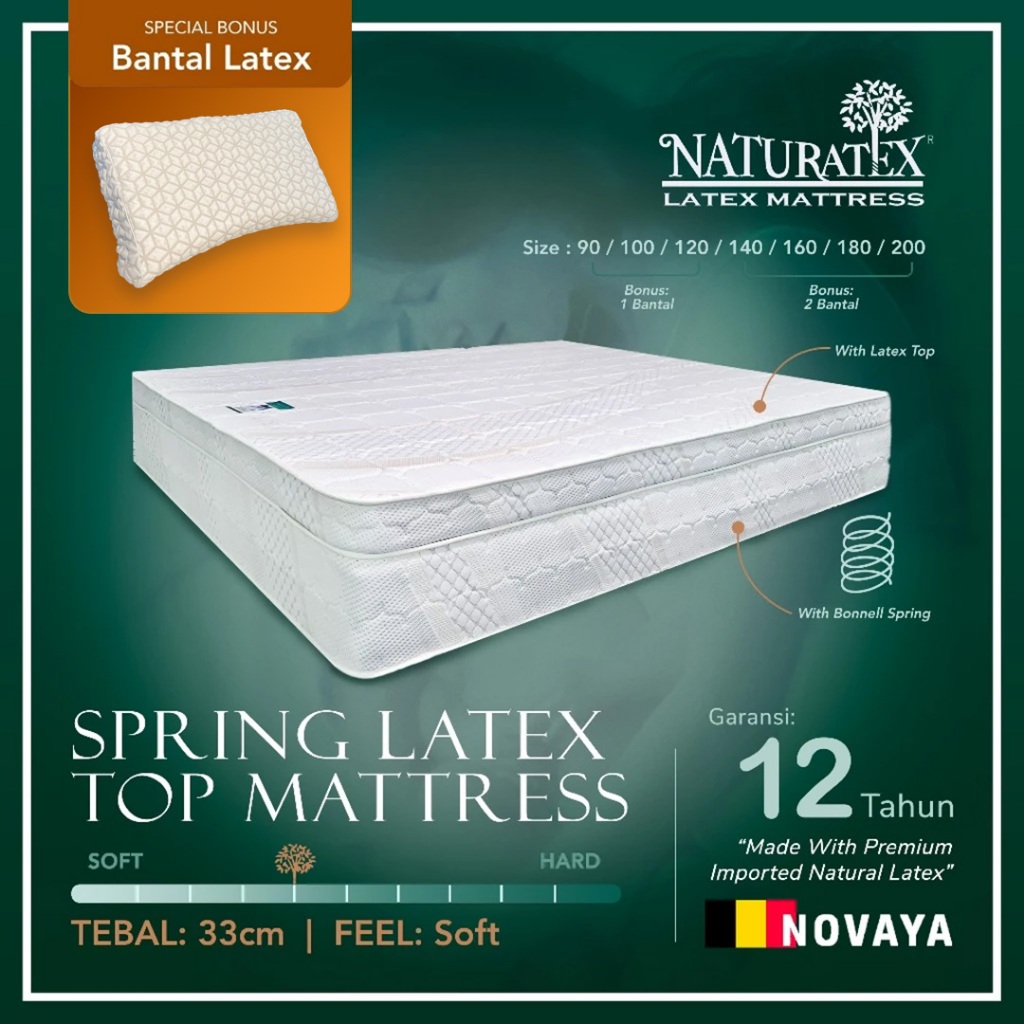 Naturatex Kasur Spring Latex Top - 33cm