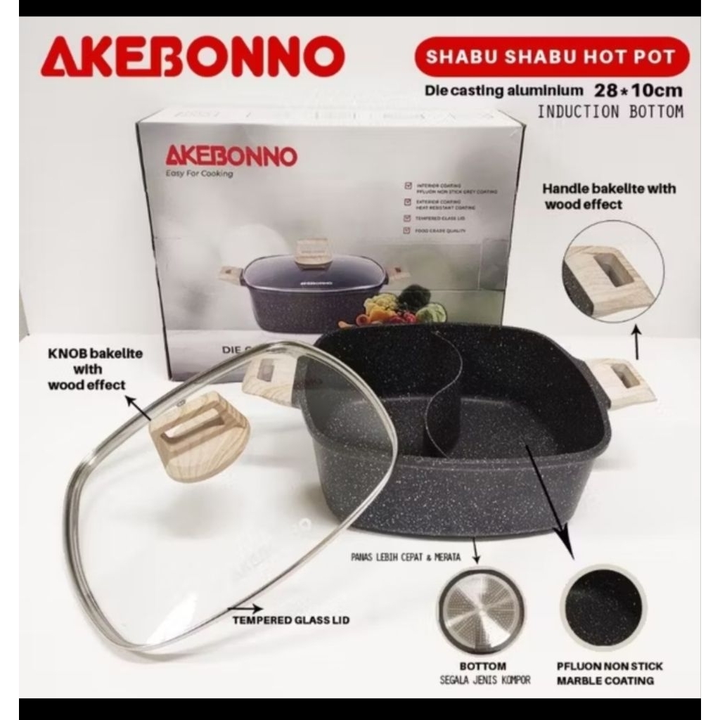 Akebonno Shabu Shabu Hot Pot Die Casting Alumunium 28x10 cm - Panci
