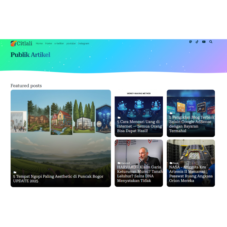 Tema Blogger Blogspot Profesional CITLALI | Desain Elegan | Support Adsense