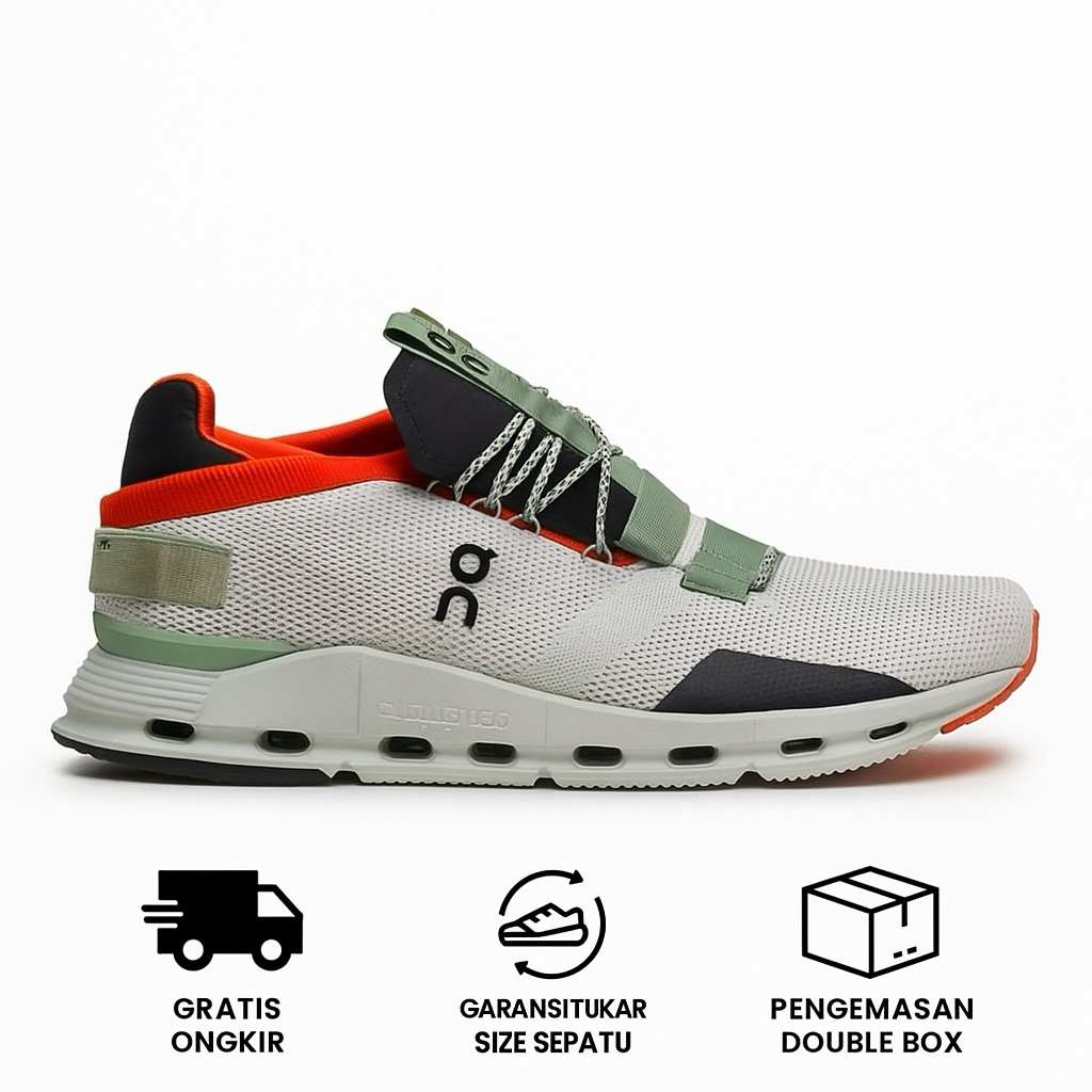 SEPATU ON RUNNING CLOUDNOVA GREY ORANGE