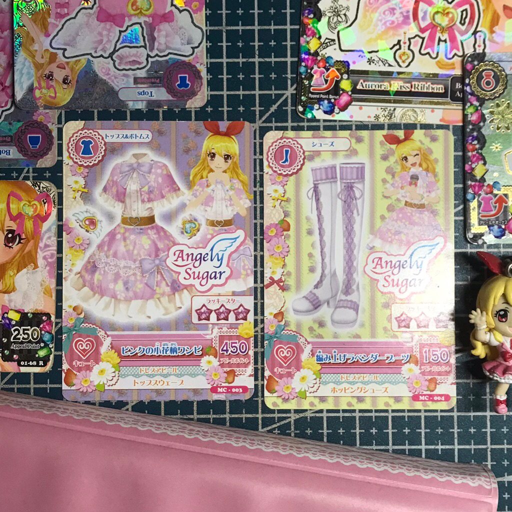 Aikatsu Cards Angely Sugar " Pink Small Flower Patterned Coord "Ichigo Hoshimiya