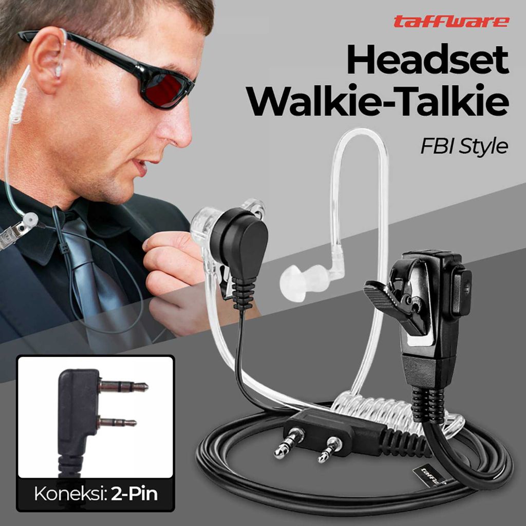 Headset earphone FBI style air duct untuk walkie talkie / headset FBI