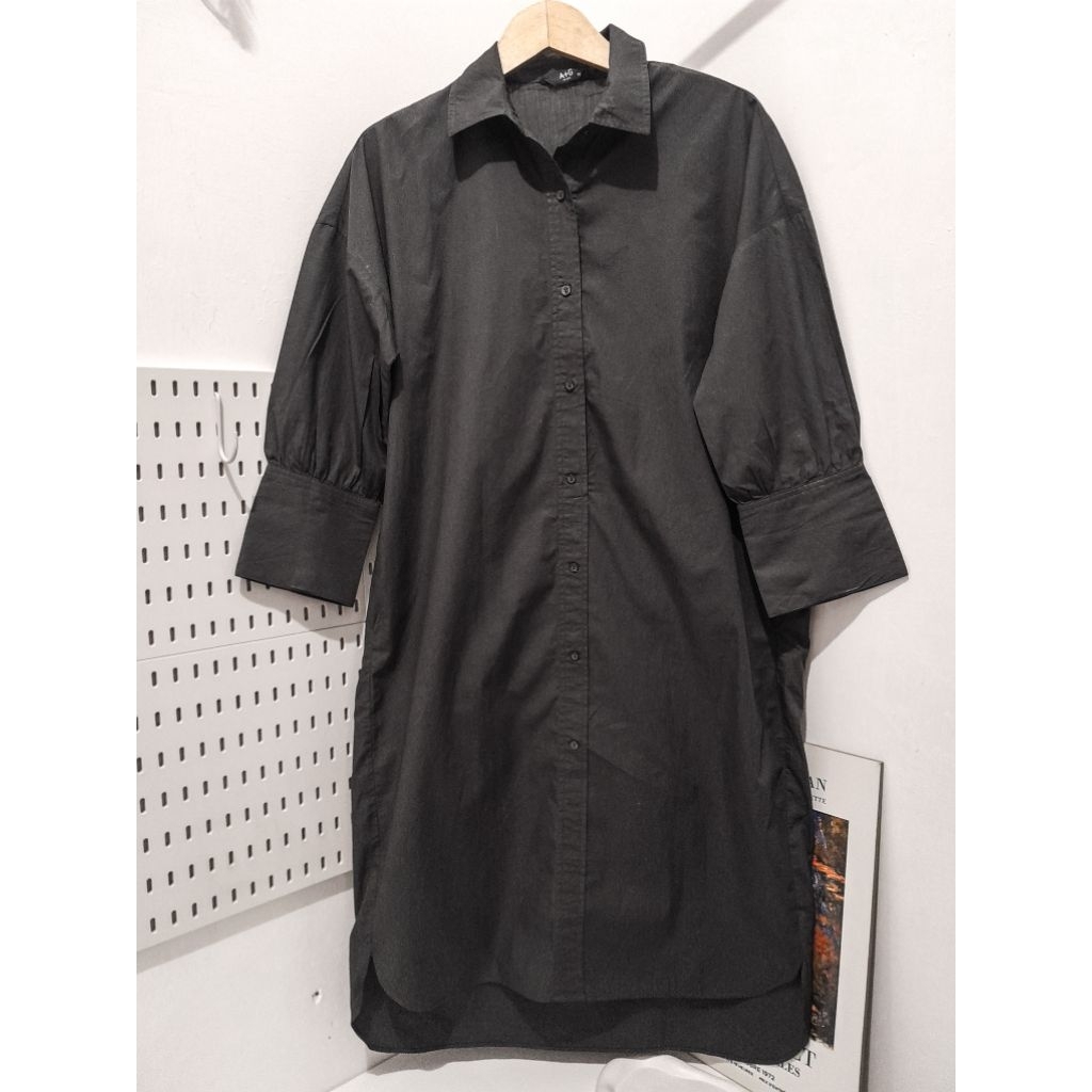 Tunik Hitam Polos Bahan Katun Lengan Balon Brand