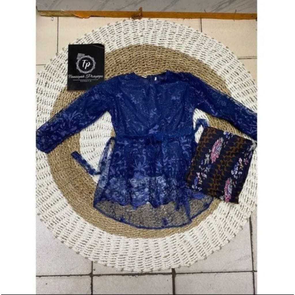 Setelan Kebaya anak perempuan Brokat Aurora model rok plisket Cocok dipakai usia 4-14 Tahun kebaya M