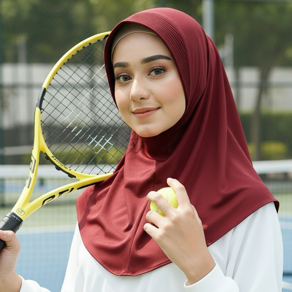 Haniya Bergo / Hijab Bergo Pet Premium / Bergo Pet Remaja / Bergo Pet Sport / Kerudung Pet Olahraga 