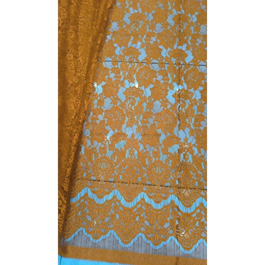 Bakal Kebaya Kain Brokat Semi Italy Mawar 2,5 Mtr