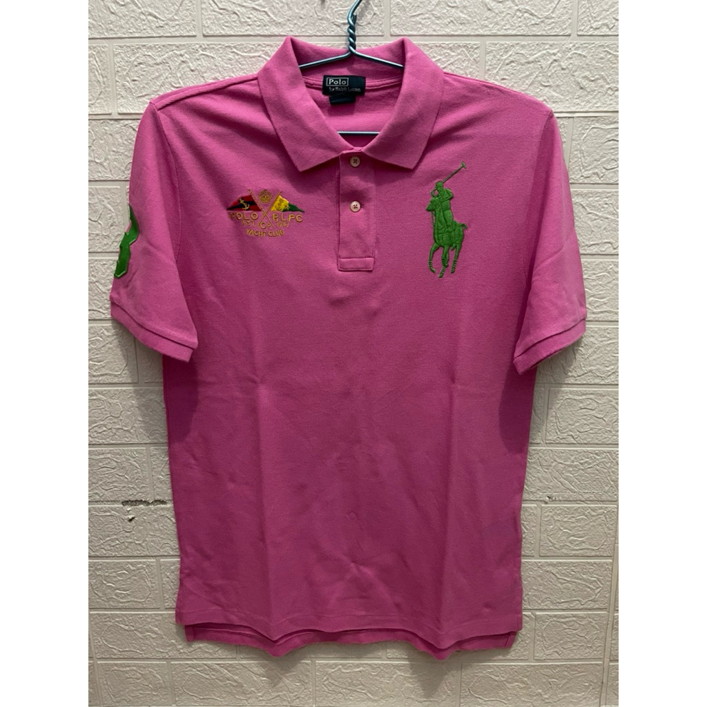 Kaos Kerah Polo Ralph Lauren Pink Big Logo Original Second