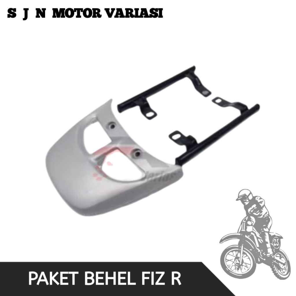 Paket Begel Fiz R Dan Behel Samping Fizr Dan Belakang Hitam Silver Satu Set SJN Motor Variasi