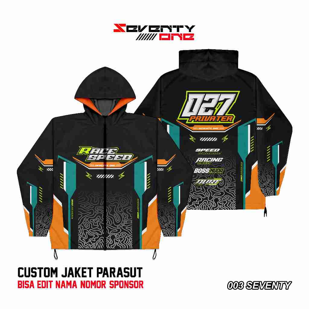 JAKET PARASUT RACING CUSTOM NAMA SPONSOR DESAIN BEBAS REQUEST