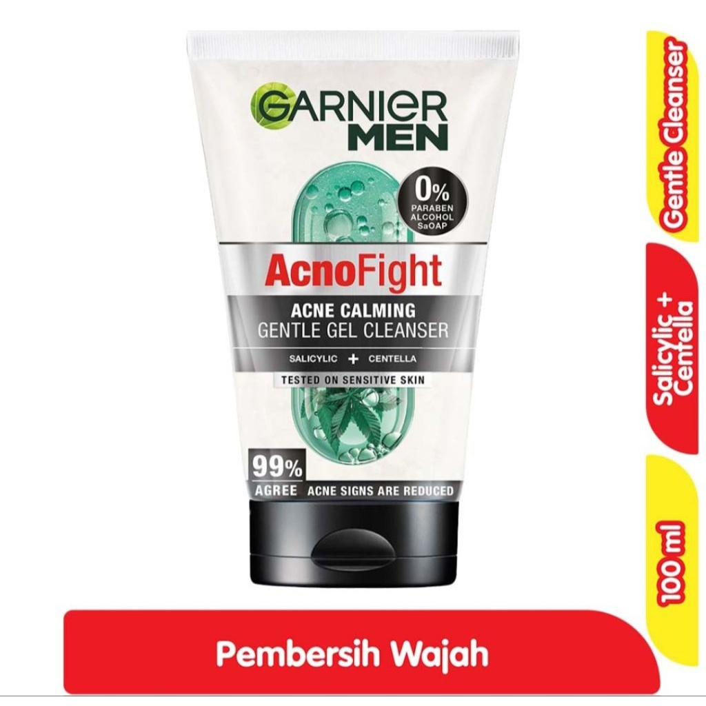 Garnier Men Acno Fight Pembersih Wajah Gel Acne Calming Gentle 100 ml