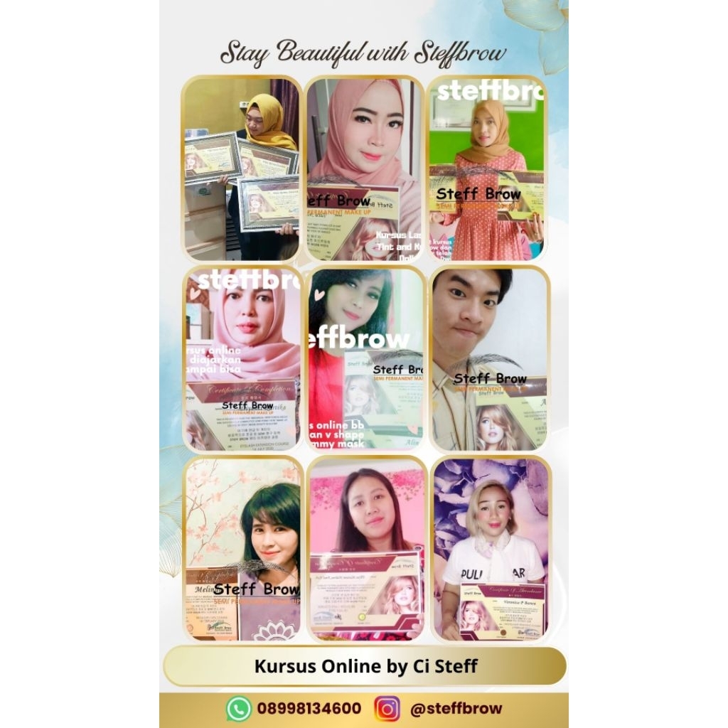 Kursus Sulam Alis, Eyelash, Facial, dll Kecantikkan Online by Steff Brow