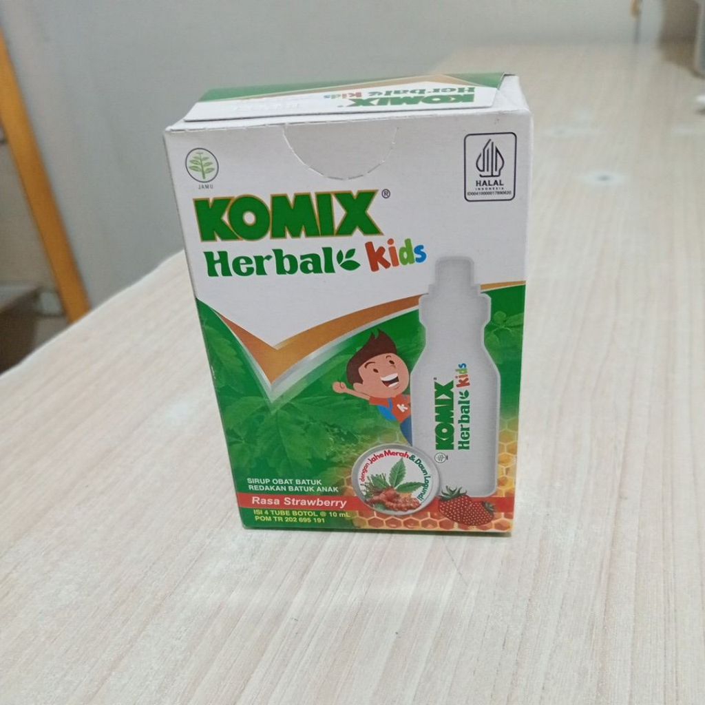 Komix herbal kids rasa strawberry isi 4 tube botol