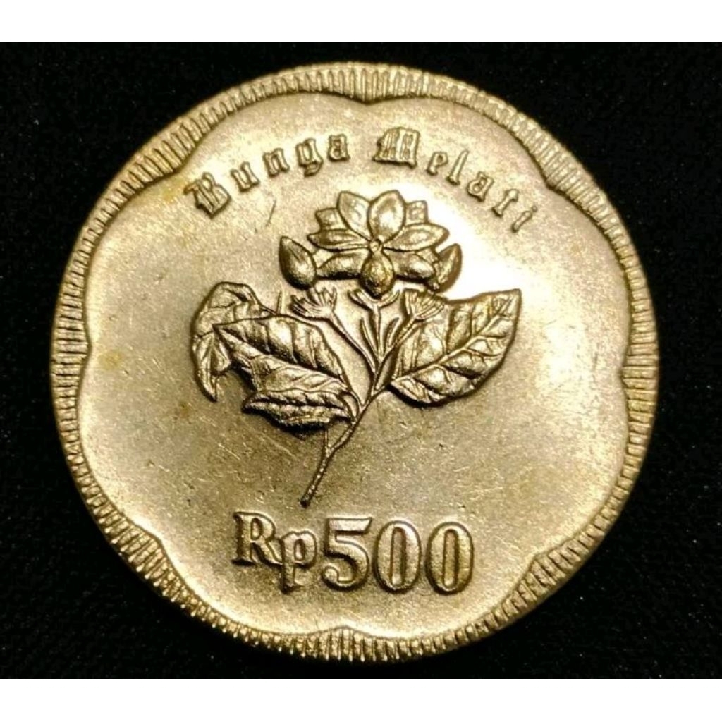 Koin Logam Lima Ratus 500 Rupiah Bunga Melati Tahun Campur (1991,1992)