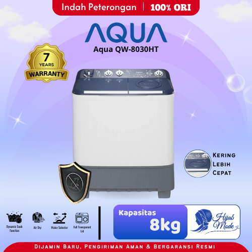 MESIN CUCI AQUA QW-8030HT/MESIN CUCI JOMBANG/MESIN CUCI AQUA MURAH/MESIN CUCI 8KG