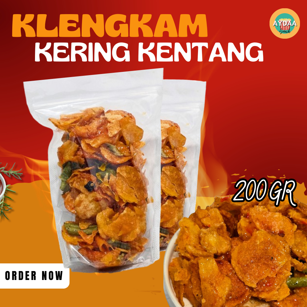 KLENGKAM KERIPIK KERING KENTANG PEDAS MANIS 200 GRAM KHAS SOLO
