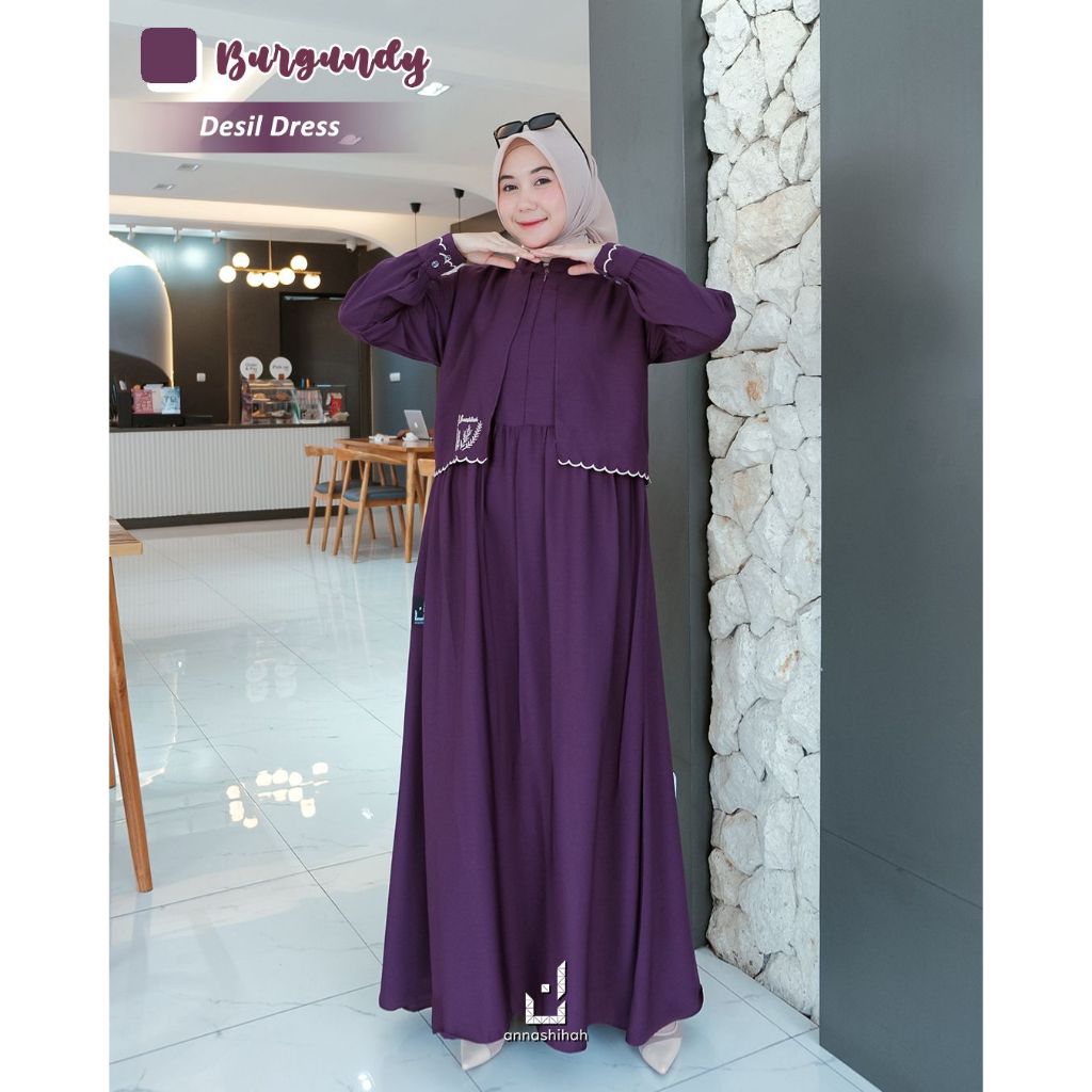 ANNASIHAH Gamis Desil By Annasihah Gamis Rompi Nyatu Bordir #GamisRompi #Annasihah