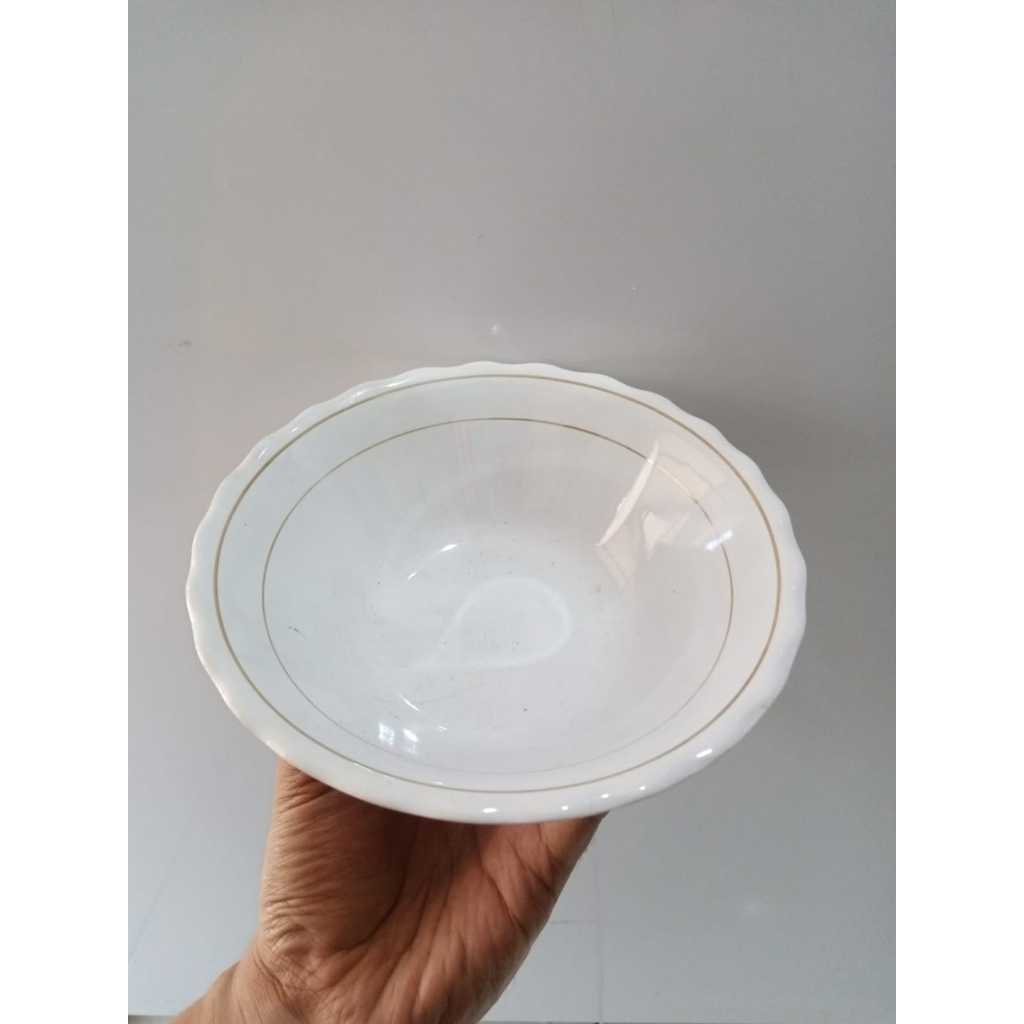 Mangkok Keramik List Gold- Mangkok List Emas Per 1pcs Khsusu Instan / Sameday