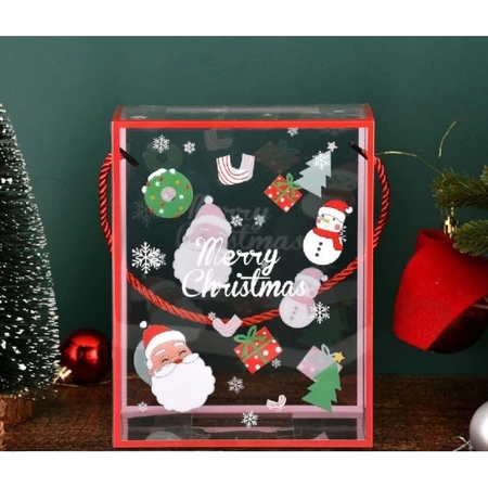 Box Natal Box Mika Box Kue Natal Lucu Kotak Hampers Natal Box Christmast 15x10x9 Merah