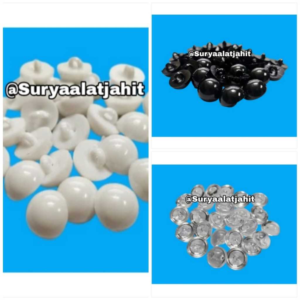 Kancing jamur kristal 20L P/h/Bening 1gros =rp.8.050|144pcs