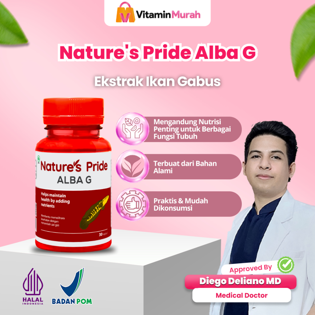 NATURE'S PRIDE ALBA G EKSTRAK IKAN GABUS ALBUMIN ISI 30 KAPSUL