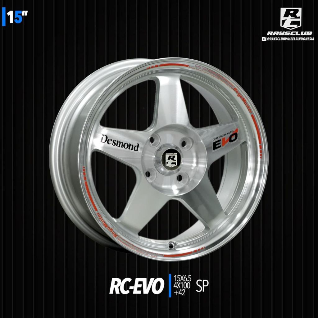 Velg mobil racing spoon evo ring 15 4x100 brio,calya,sigra,migare,jazz,dll