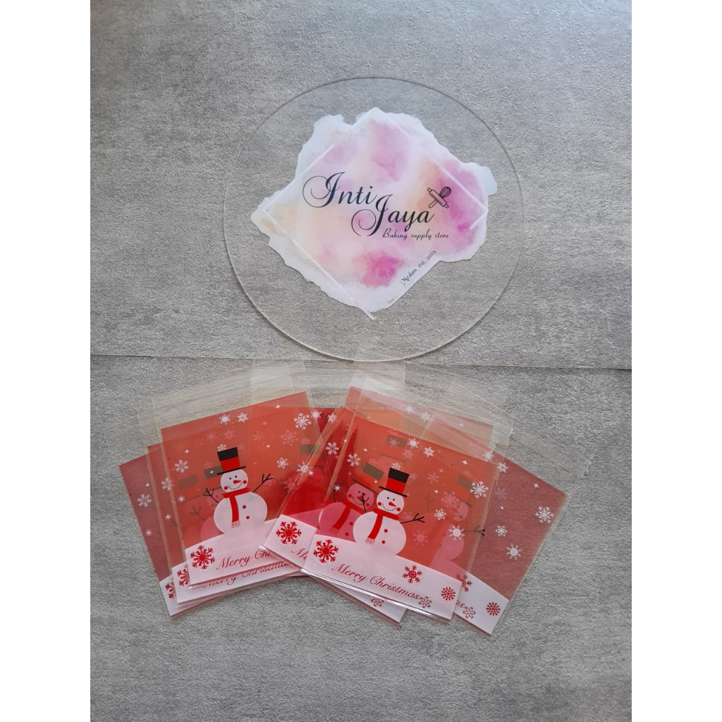 MERRY CHRISMAS PLASTIK COOKIES/PLASTIK CEMILAN MOTIF RANDOM 10X10