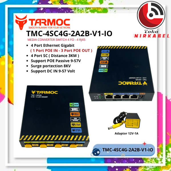 Tarmoc TMC-4SC4G-2A2B-V1-IO | Media Converter 4 FO 4 LAN / 4FO 4LAN 4SC 4LAN 4 SC 4 LAN Gigabit POE 