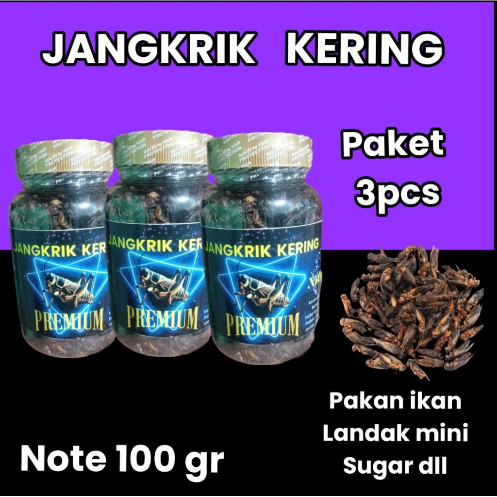 paket 3pcs jangkrik kering NDN 100grX3