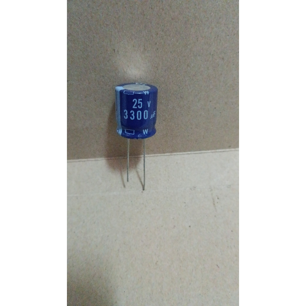 6707 kapasitor elco 3.300mf 3.300 mf 25v 25volt 25 volt nippon chemicon