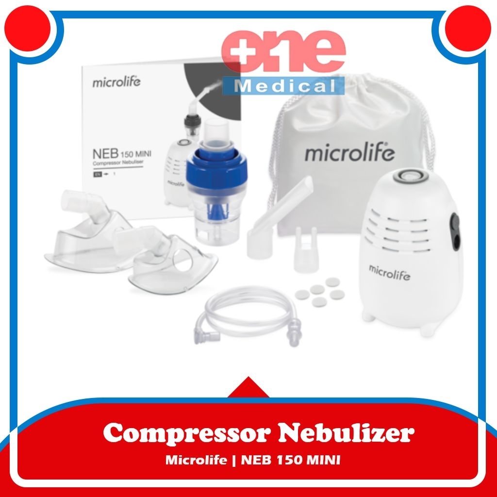 Mini Nebulizer Compressor Microlife NEB-150 Alat Uap Pernafasan Portable Garansi 5 Tahun