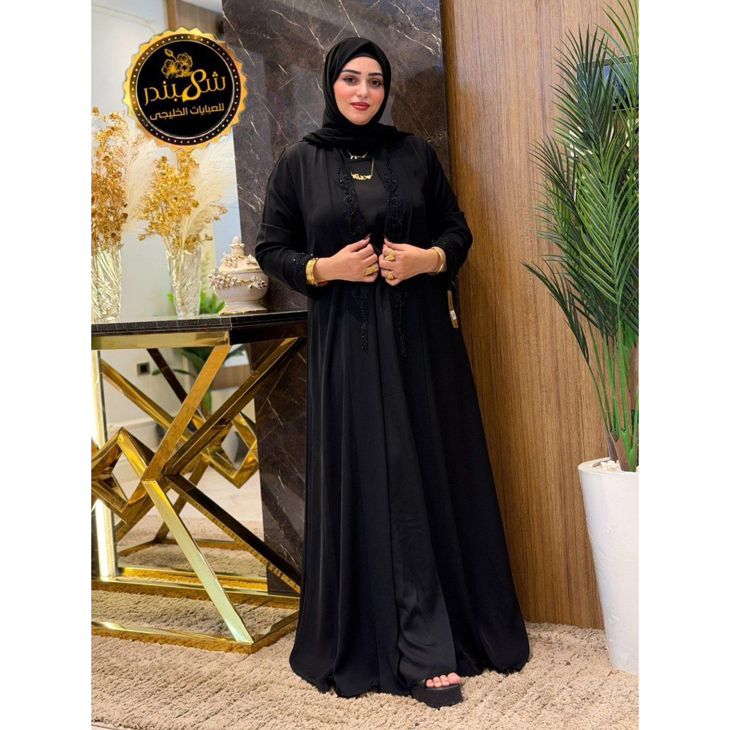 Abaya Inner outer Wanita Dewasa Mesir Free Pashmina original Premium Gamis Hitam Muslim Arab Umroh D
