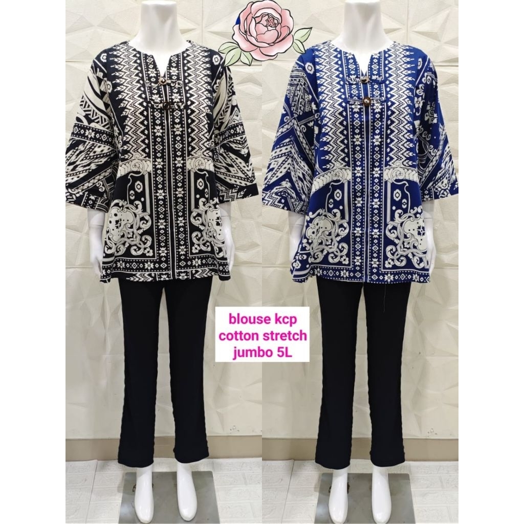 Atasan Batik Wanita Jumbo Blus Batik Jumbo 7/8 Premium Street