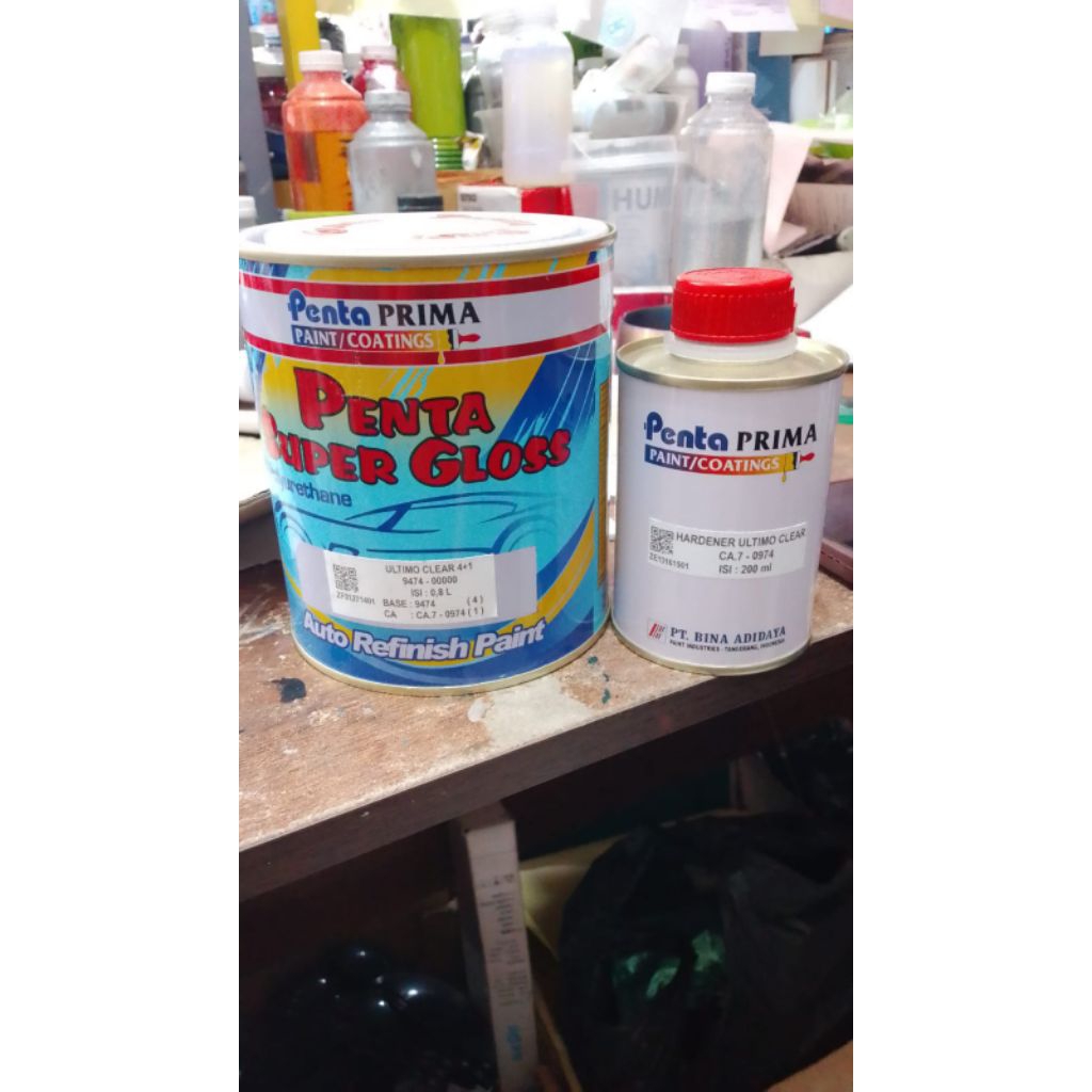 Cat Clear Lux /Penta Ultimo Clear  + Hardener 1 Liter/set | Clear GLOSS KILAP /MENGKILAP