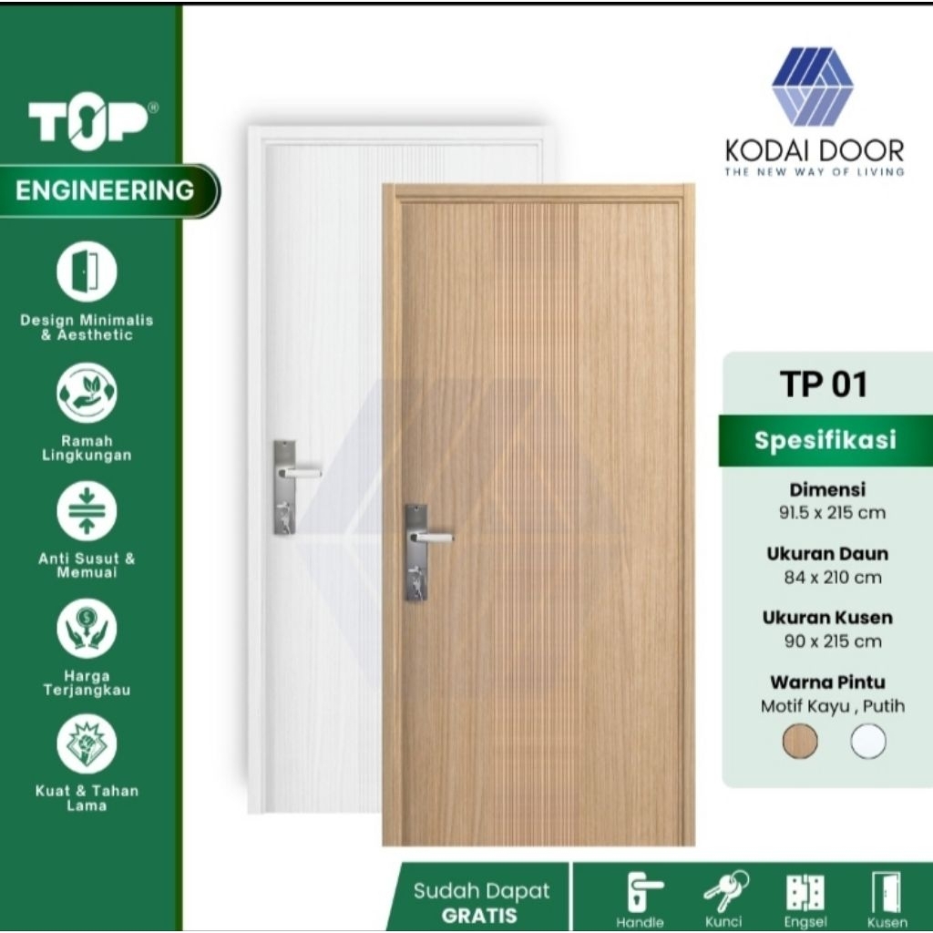 Pintu Kayu TOP Engineering Door Tipe - TP 01