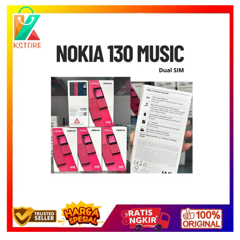 NOKIA 130 MUSIC NEW GARANSI RESMI