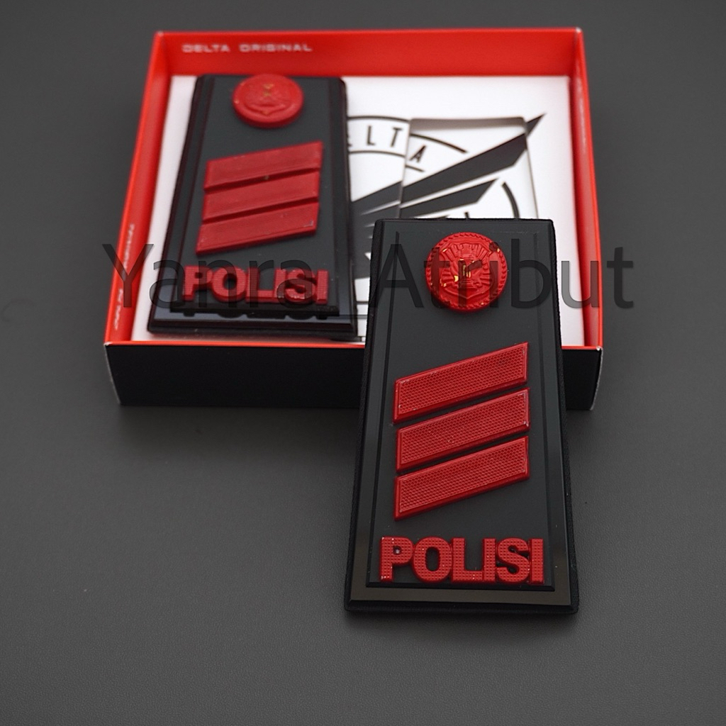 Pangkat Bharada Pdh List coklat / Bharatu Pdu / Bharaka FullMika Akrilik Polisi Polri Premium