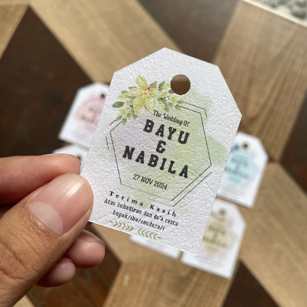 Hang Tag Souvenir - kartu ucapan - hang tag pernikahan - kartu ucapan pernikahan - label pernikahan