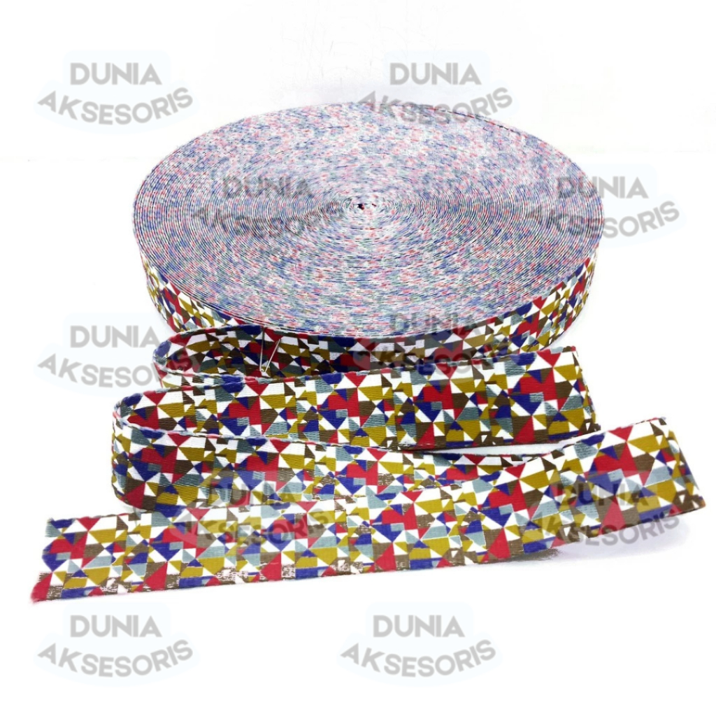 Aksesoris Tas Tali Bisban / Webbing Motif Abstrak 4 cm (HALUS - IMPORT) - Aksesoris Tas (IMPORT)