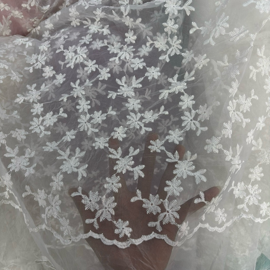 kain organza bordir | bahan organza premium | bahan organza import | kain organza (harga 0,5 meter)