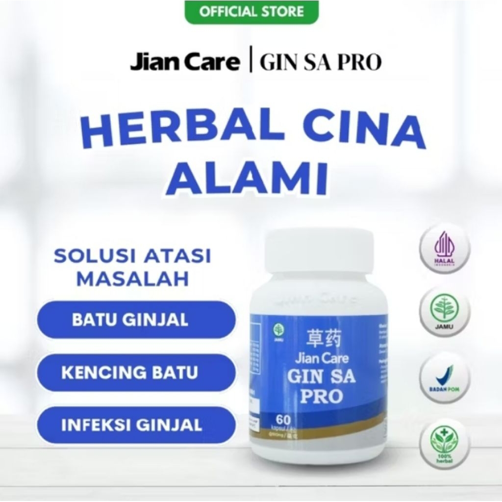 Jian Care Ginsa Pro - Herbal Cina Meredakan Batu Ginjal Menjaga Kesehatan Ginjal & Kesehatan Tubuh