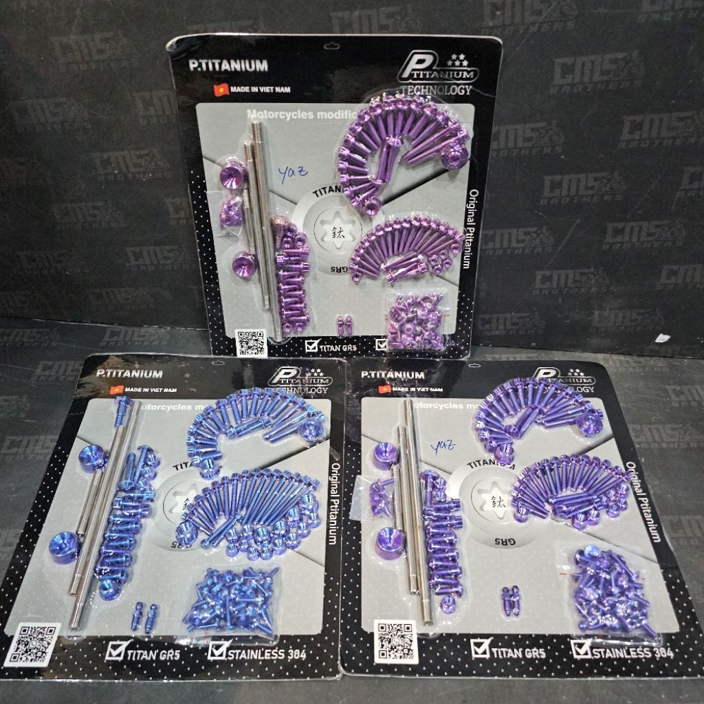 Baut Full Set Titanium Mesin Komplit Body Set Rangka As Roda Swing Arm P titanium Yamaha 125 Z Yaz 1