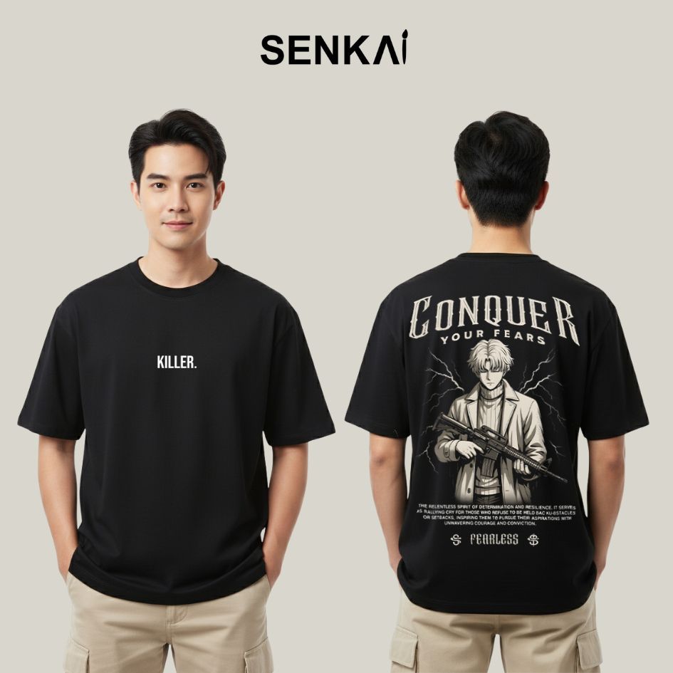 Kaos Anime Sakamoto Days - Kei Uzaki Conquer Bahan Cotton Oversize/ARC110