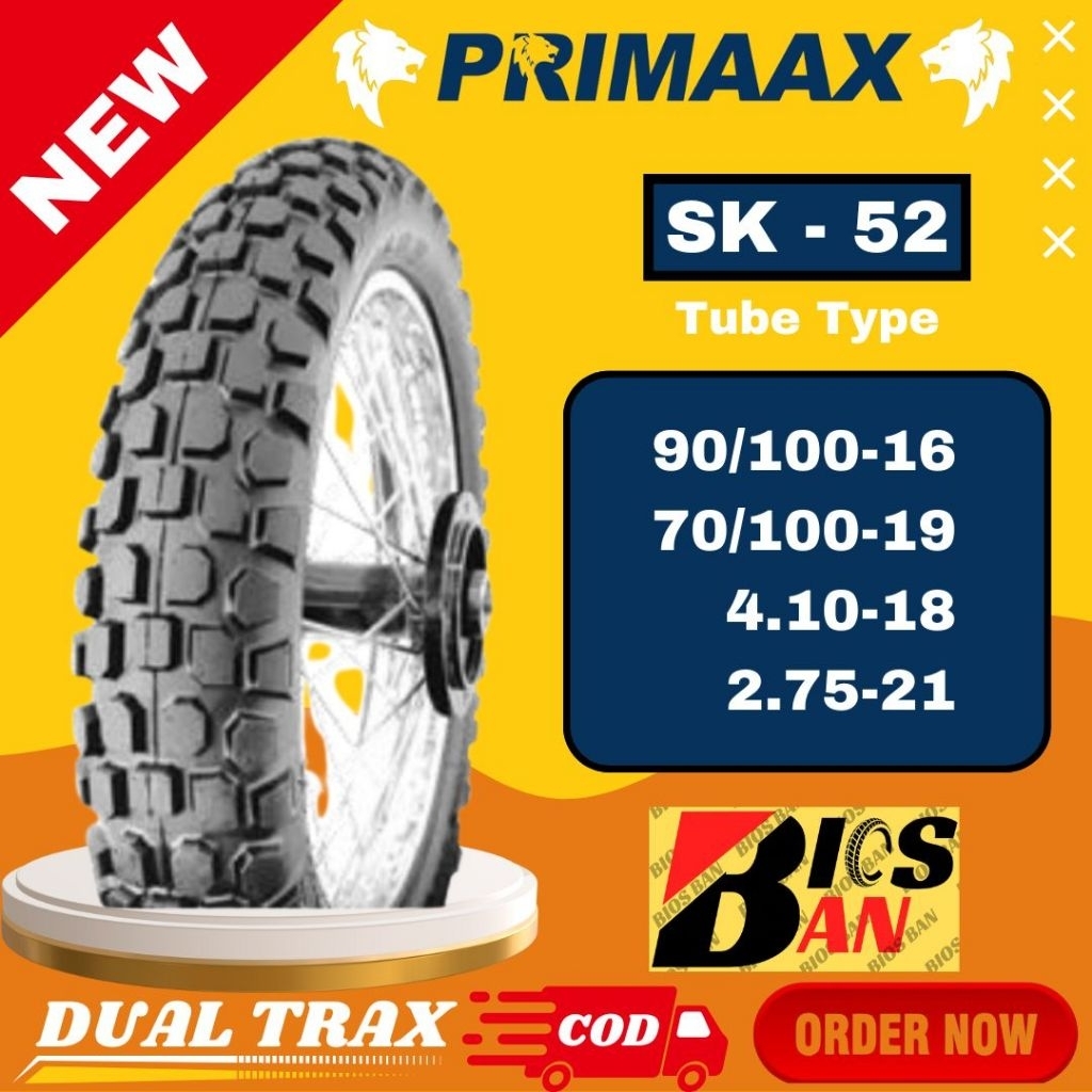 BAN PRIMAAX SK-52 RING 16 18 19 21 TUBE TYPE/NON TUBELESS/BAN TRAIL/SEMI CROSS