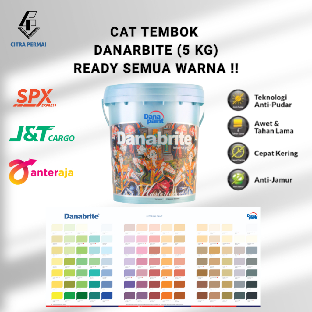 CAT DINDING DANARBITE (5 KG) READY SEMUA WARNA / CAT TEMBOK RUMAH / CAT RUMAH BERKUALITAS / CAT DIND