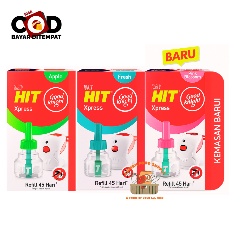 [ BERKAH ] Hit Good Knight Xpress Refill 35ml Apple Pink Blossom Fresh Refill 45 Hari Obat Nyamuk El