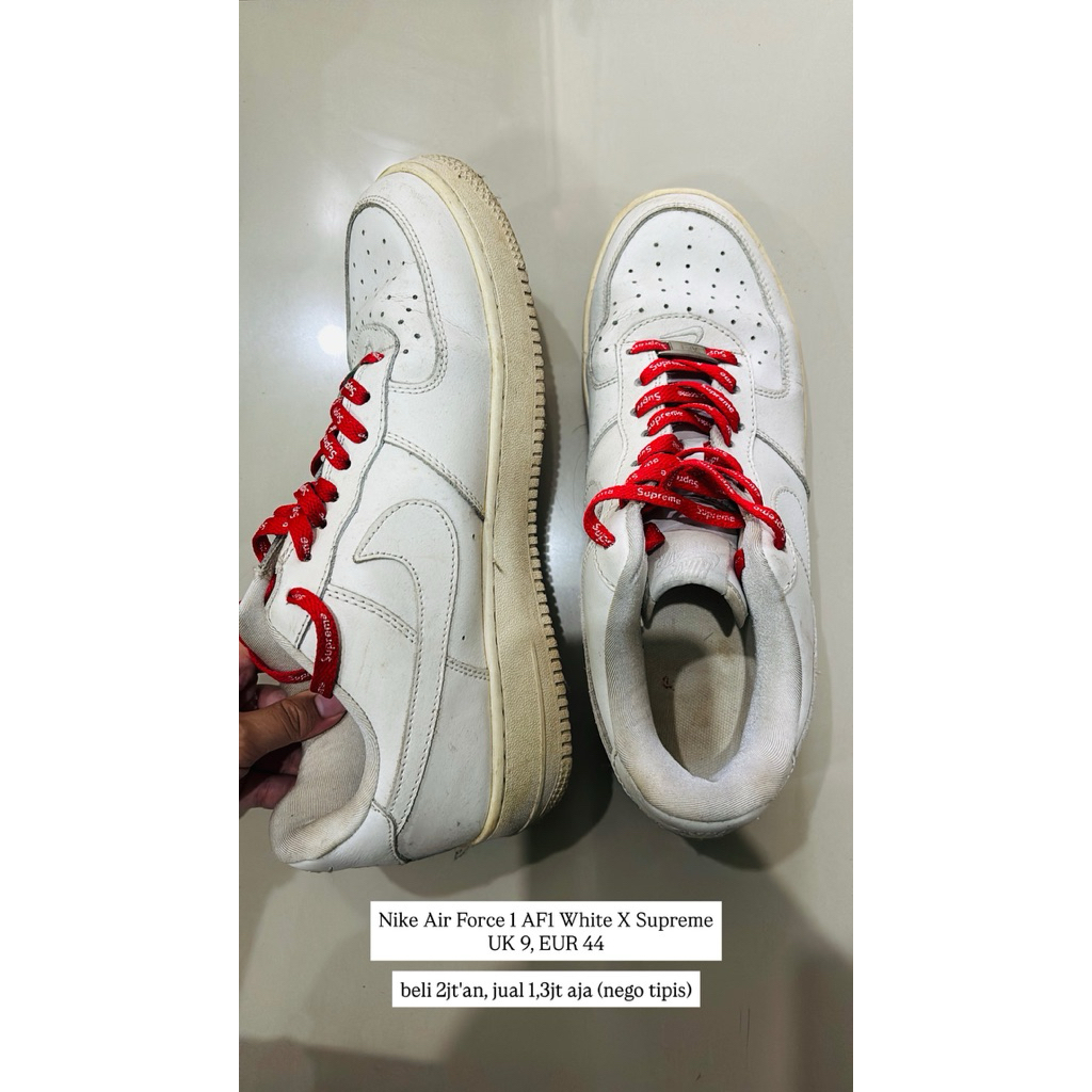 Sepatu Nike Air Force 1 AF1 White X Supreme || baca deskripsi