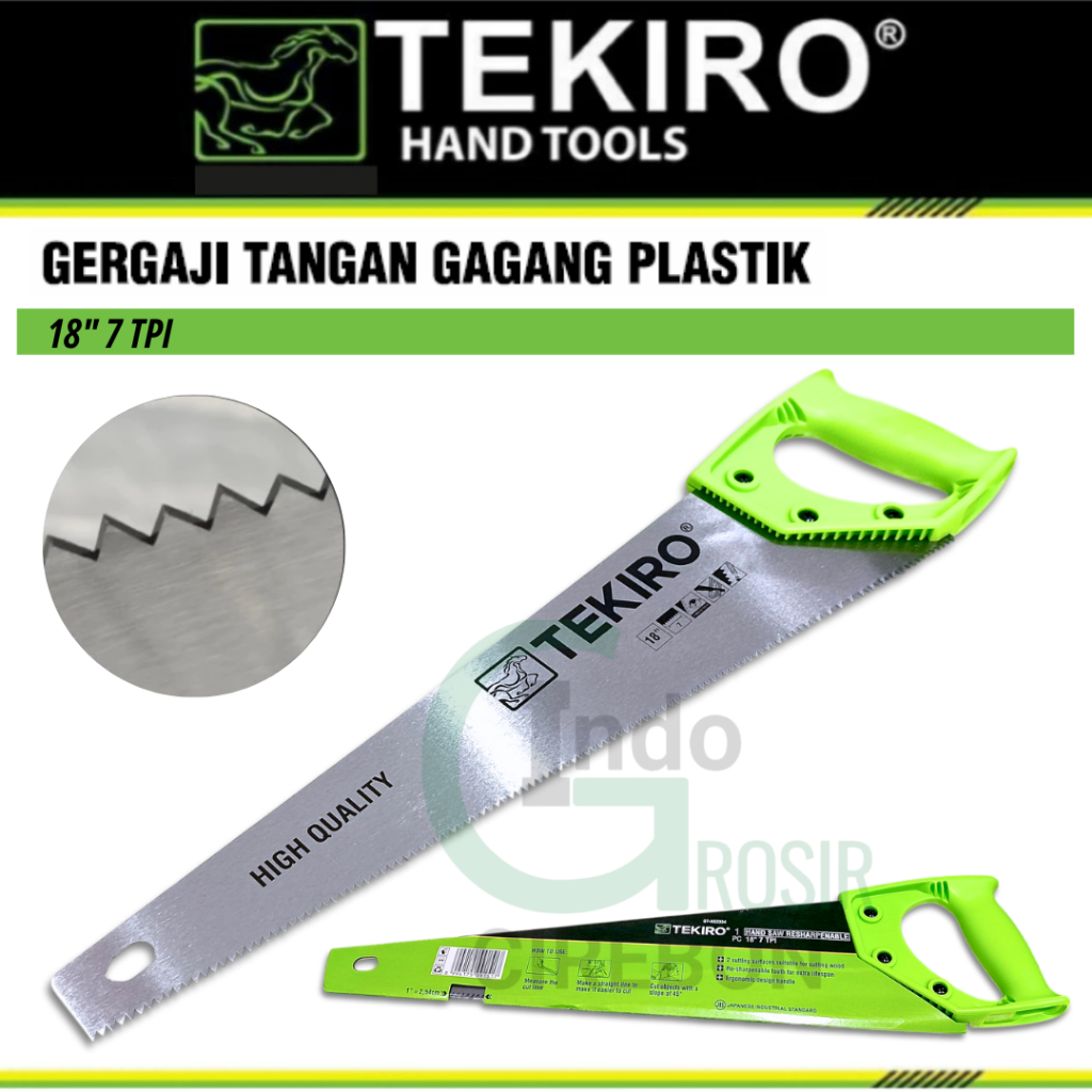 TEKIRO Gergaji Kayu 18" 7 TPI Gagang Plastik Gergaji Tangan ORIGINAL
