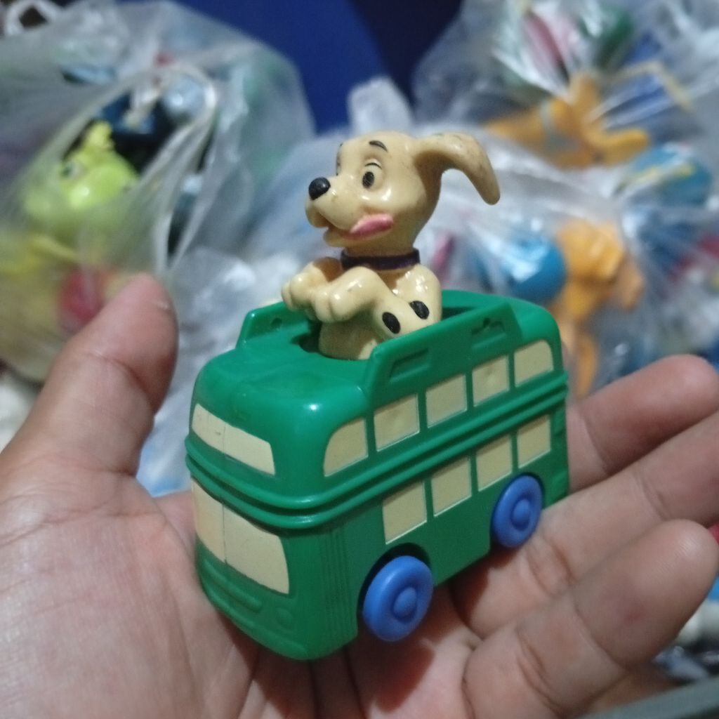 happy meal toys dalmatian green bus